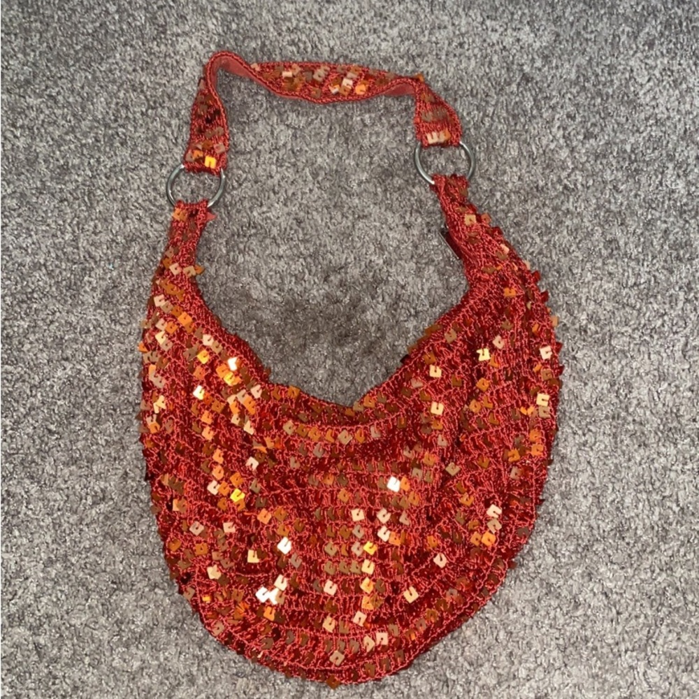 Sequin shoulder slouch bag